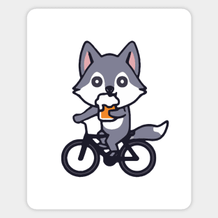 Kawaii Cute Fox On a Bike Sticker